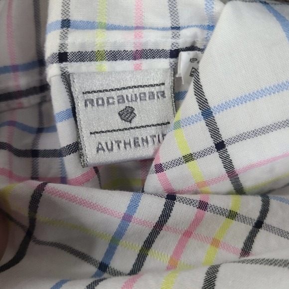 Rocawear Shirt Men's XL White Colorful Plaid Button Down Long Sleeve - Picture 7 of 11